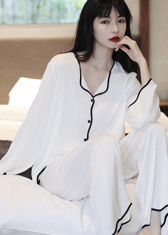 Fairy Wing Collar Silk Pajamas Set