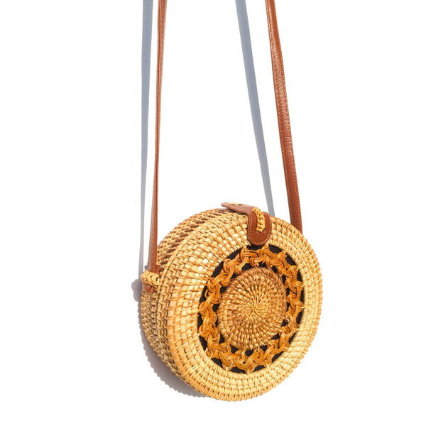 Bohemian Round Rattan Sedge Bag