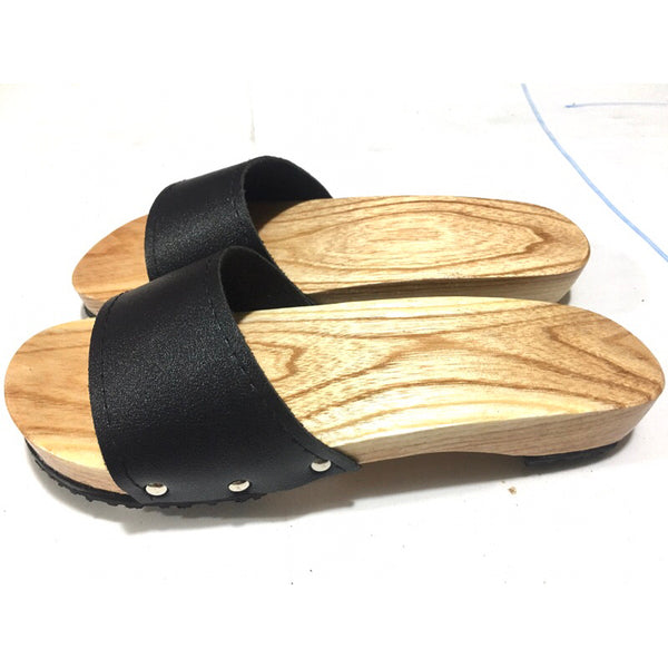 Wooden Clogs With 2cm High Sole