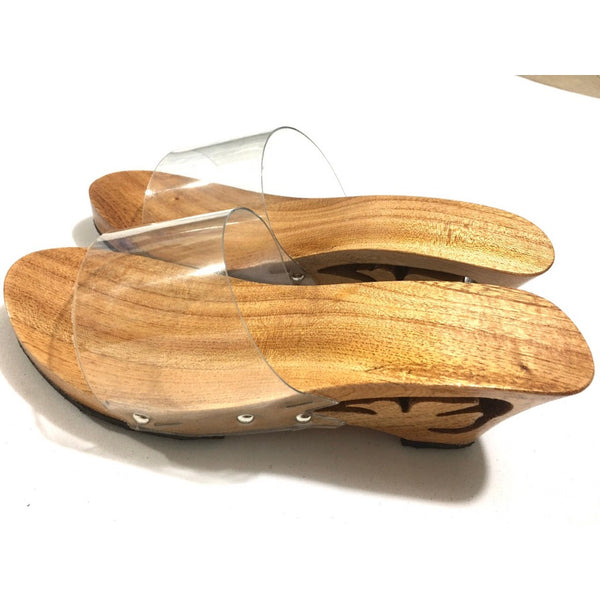 Wooden Clogs With 7cm High Sole