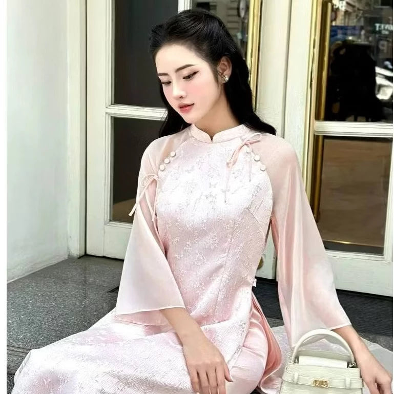 Baby Pink Modernized Ao Dai
