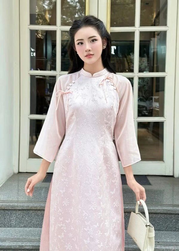 Baby Pink Modernized Ao Dai