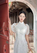 White Lace Modernized Ao Dai
