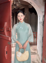 Floral Turquoise Ao Dai