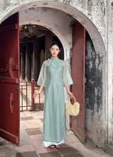 Floral Turquoise Ao Dai