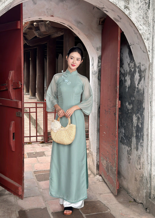 Floral Turquoise Ao Dai
