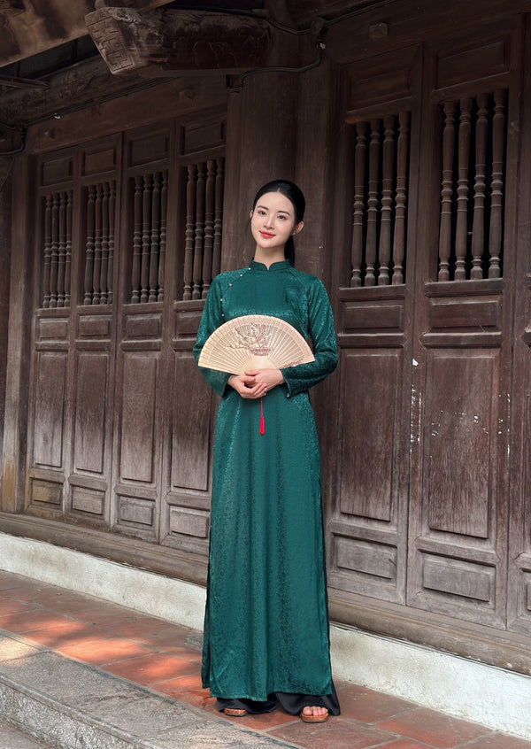 Green Brocade Ao Dai